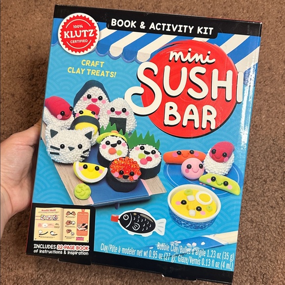 Mini Sushi Bar Crafting Clay Kit Handmade Diy Set Book and Tools Bubble Clay - Picture 2 of 5
